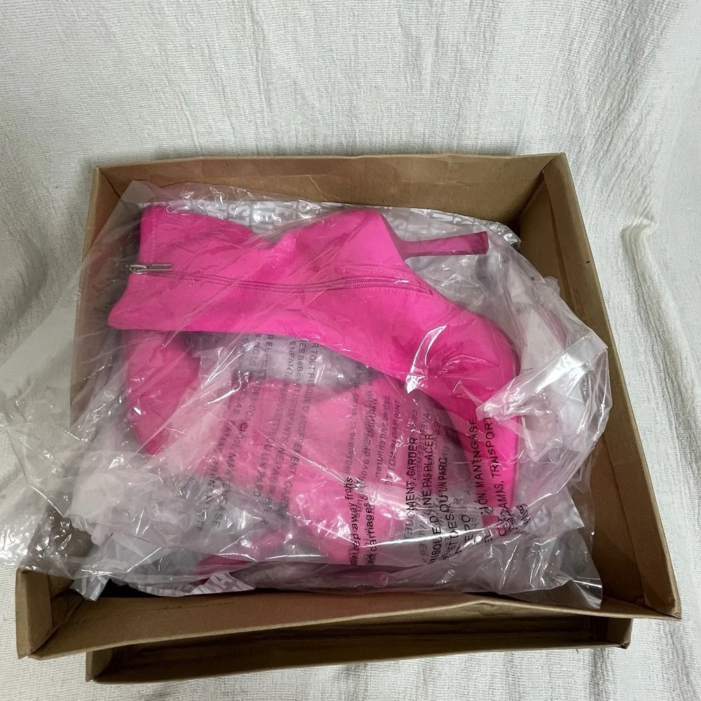 STEVE MADDEN Womens Pink Stretch Pointed Toe Zip-Up Booties 8.5 M Boots Mob Wife